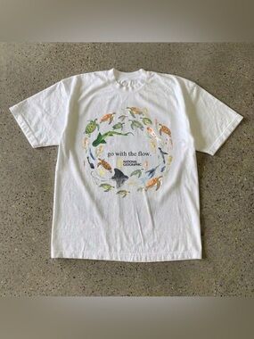 National Geographic Go With The Flow Sea Life White Graphic T-Shirt